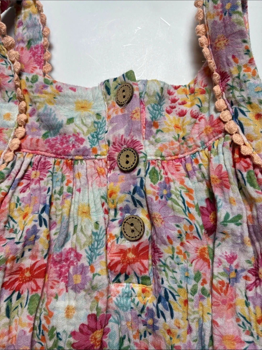 Floral Smocked Tank Top - Pink Multicolor